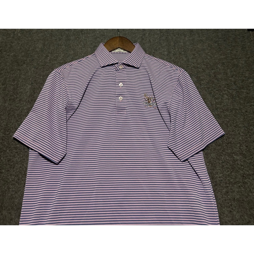 Holderness & bourne polo shirt mens striped purple M the maxwell the golf club